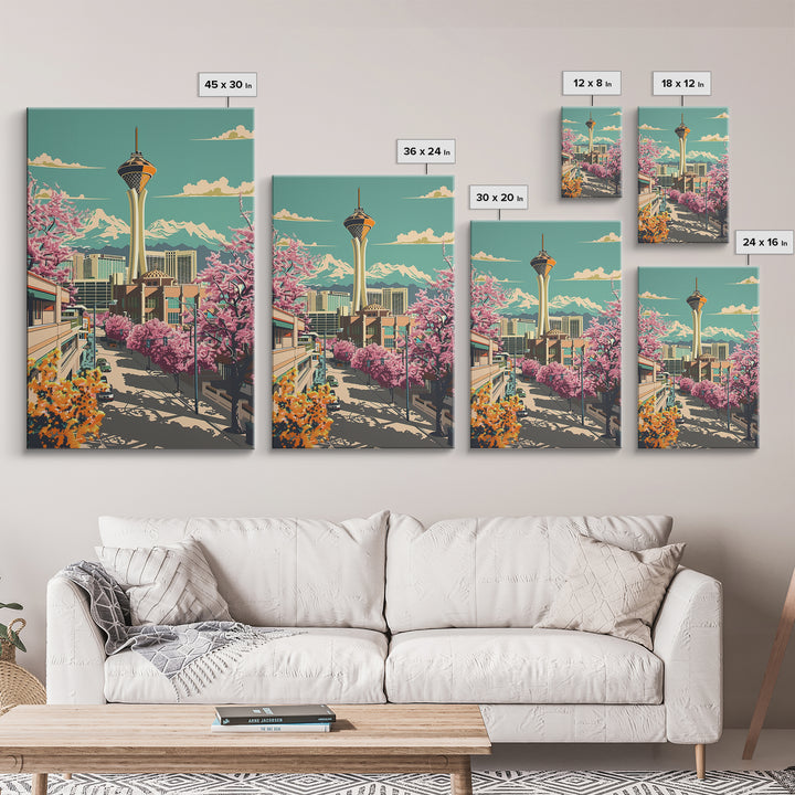 North Las Vegas Travel Poster, Canvas Print, City Art Print, Travel Wall Art, Colorful Wall Art, Retro Travel Poster, Travel Posters