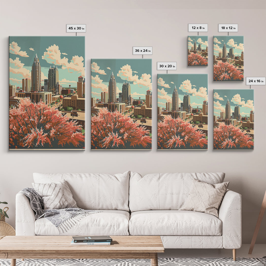 Oklahoma City Travel Poster, Framed Canvas Print, Vintage Travel Print, City Wall Art, Retro Wall Art, Poster Print, Wanderlust Gift