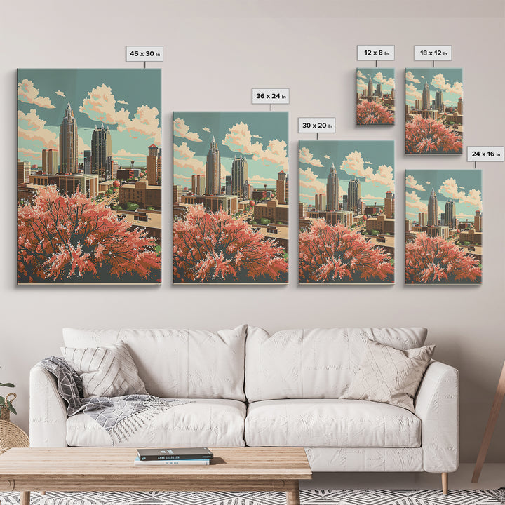 Oklahoma City Travel Poster, Framed Canvas Print, Vintage Travel Print, City Wall Art, Retro Wall Art, Poster Print, Wanderlust Gift