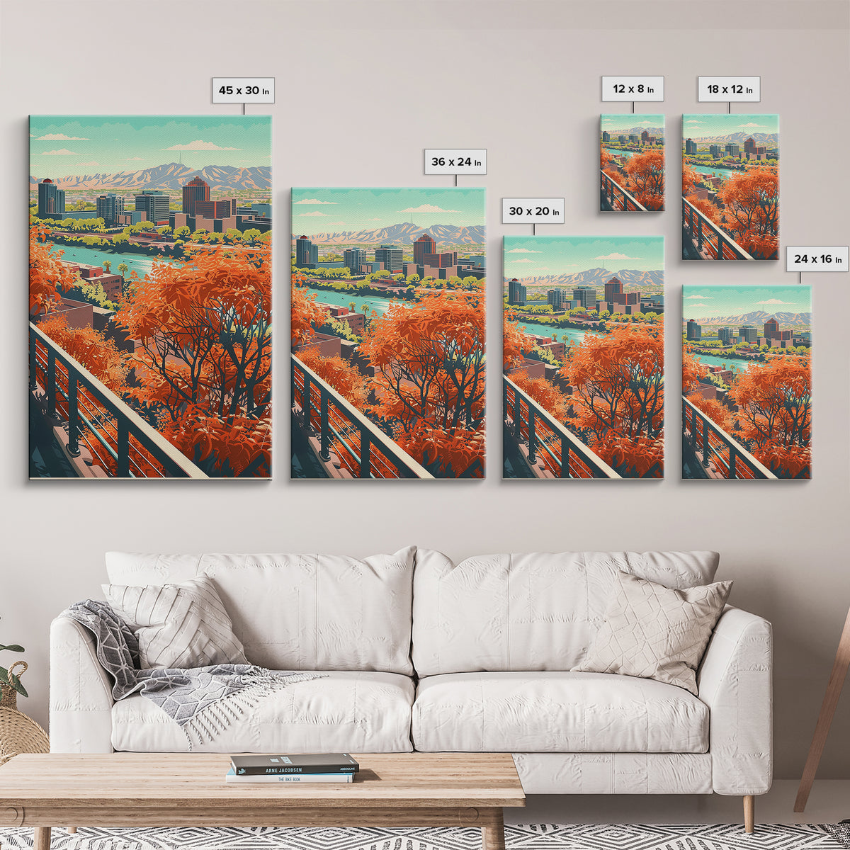 Phoenix Travel Poster, Canvas Print, Vintage Travel Print, City Wall Art, City Illustration, Retro Travel Poster, Retro Travel Print