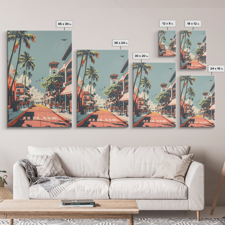 Pompano Beach Travel Poster, Canvas Print, City Art Print, Travel Wall Art, Poster Art, Travel Wall Decor, Art Print, Retro Wall Art