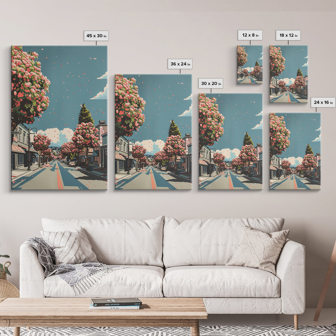Roseville Travel Poster, Framed Canvas Print, Retro Travel Poster, City Wall Art, Home Office Decor, Wanderlust Gift, Travel Posters