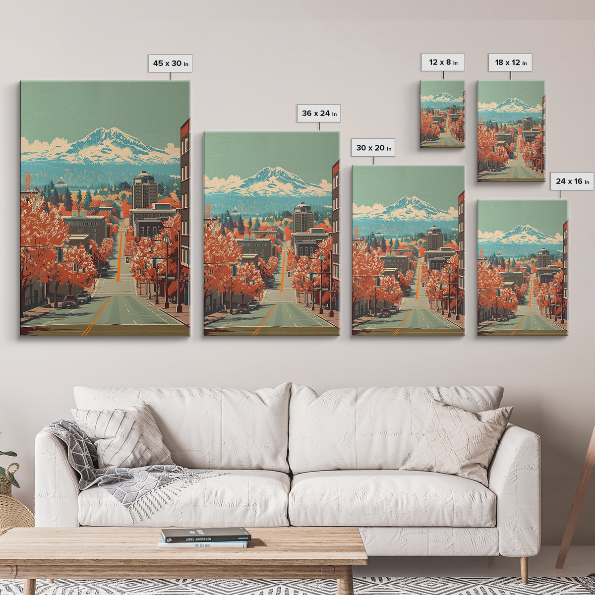 Salem Travel Poster, Framed Canvas Print, Travel Art Print, Modern Wall Decor, Travel Print, Wall Art, City Art Print, City Wall Art