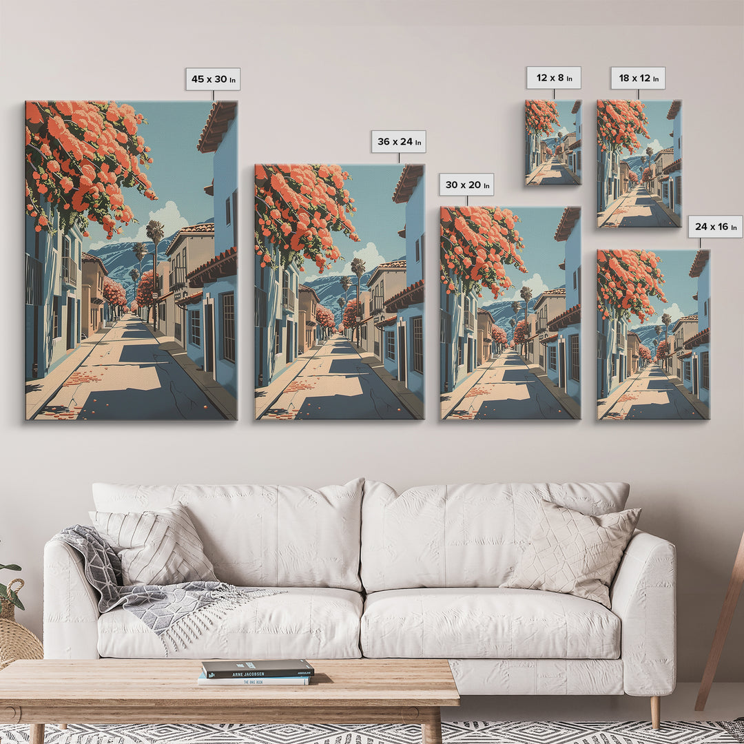 Salinas Travel Poster, Framed Canvas Print, Vintage Travel Print, City Wall Art, Living Room Wall Art, Landscape Art, Retro Wall Art