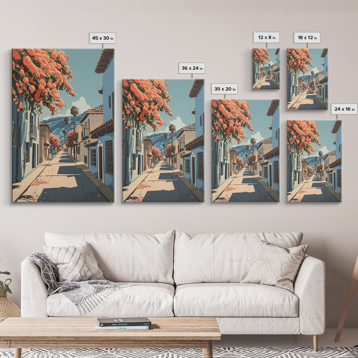 Salinas Travel Poster, Framed Canvas Print, Vintage Travel Print, City Wall Art, Living Room Wall Art, Landscape Art, Retro Wall Art