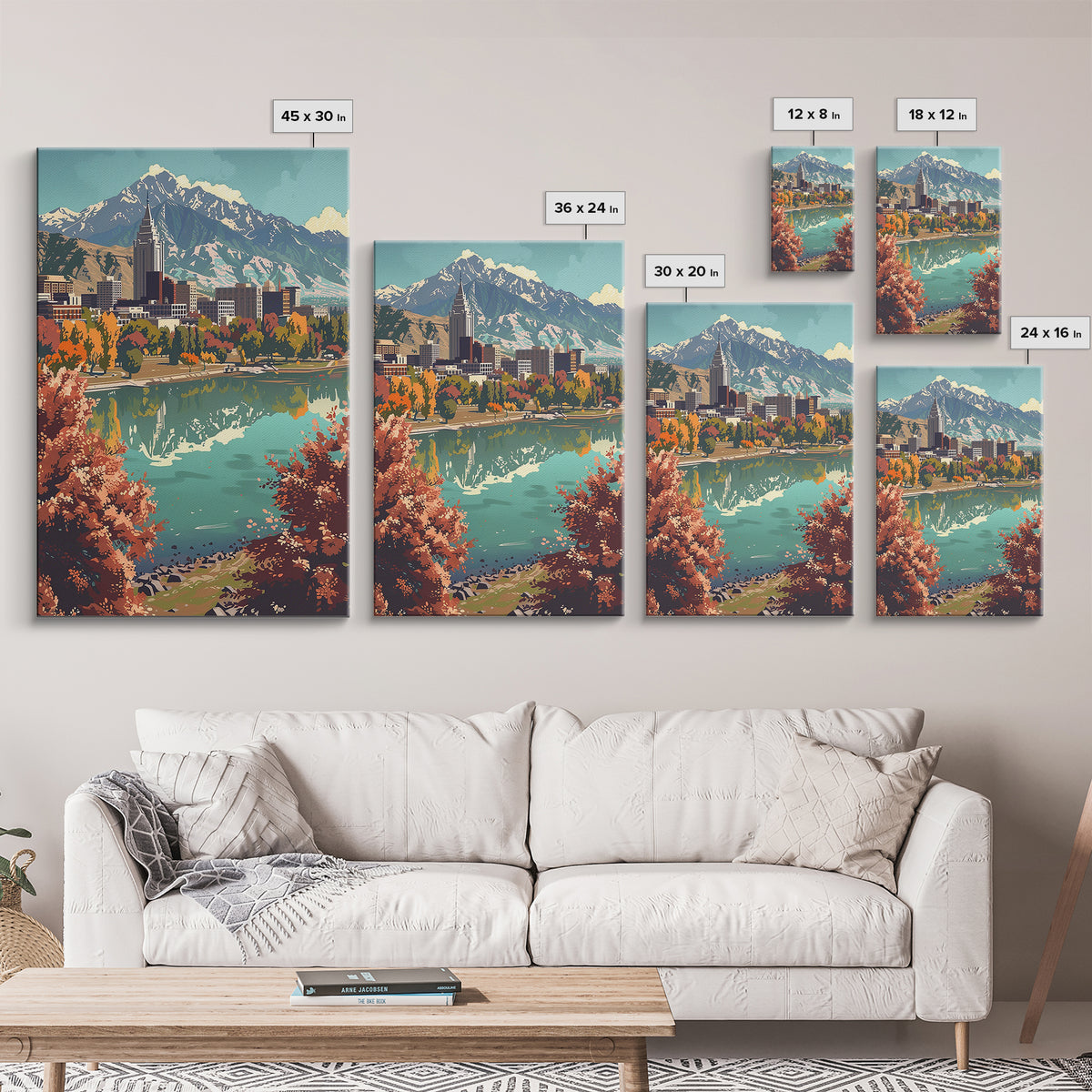 Salt Lake City Travel Poster, Canvas Print, Travel Wall Decor, Minimalist Poster, Home Office Decor, Travel Wall Art, Travel Posters