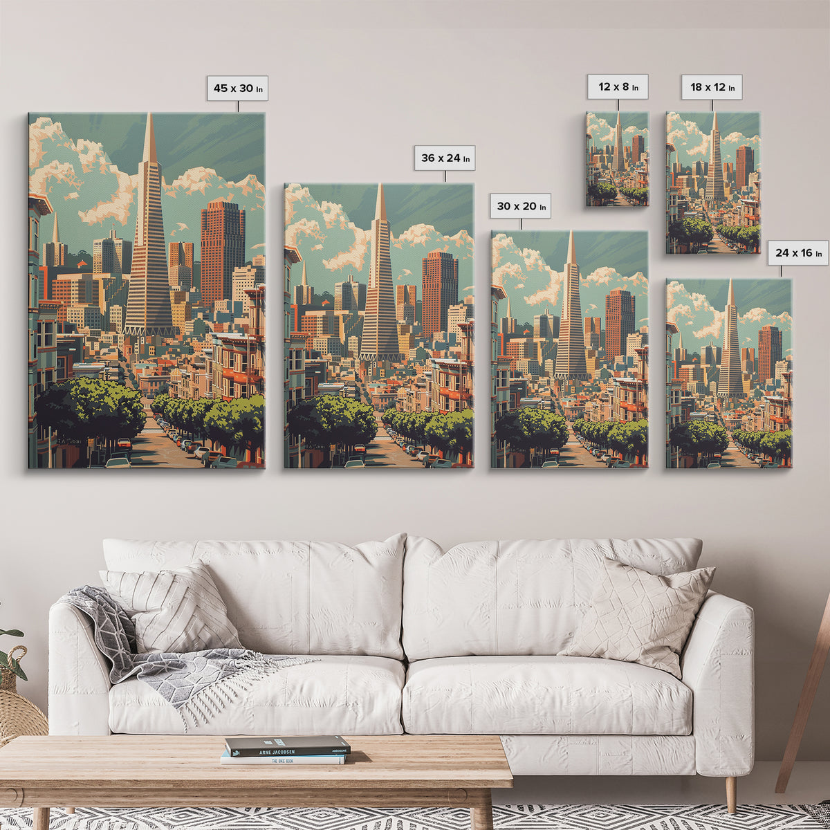 San Francisco Travel Poster, Canvas Print, City Travel Poster, Vintage City Poster, Gallery Wall Set, Vintage Travel, Vintage Poster