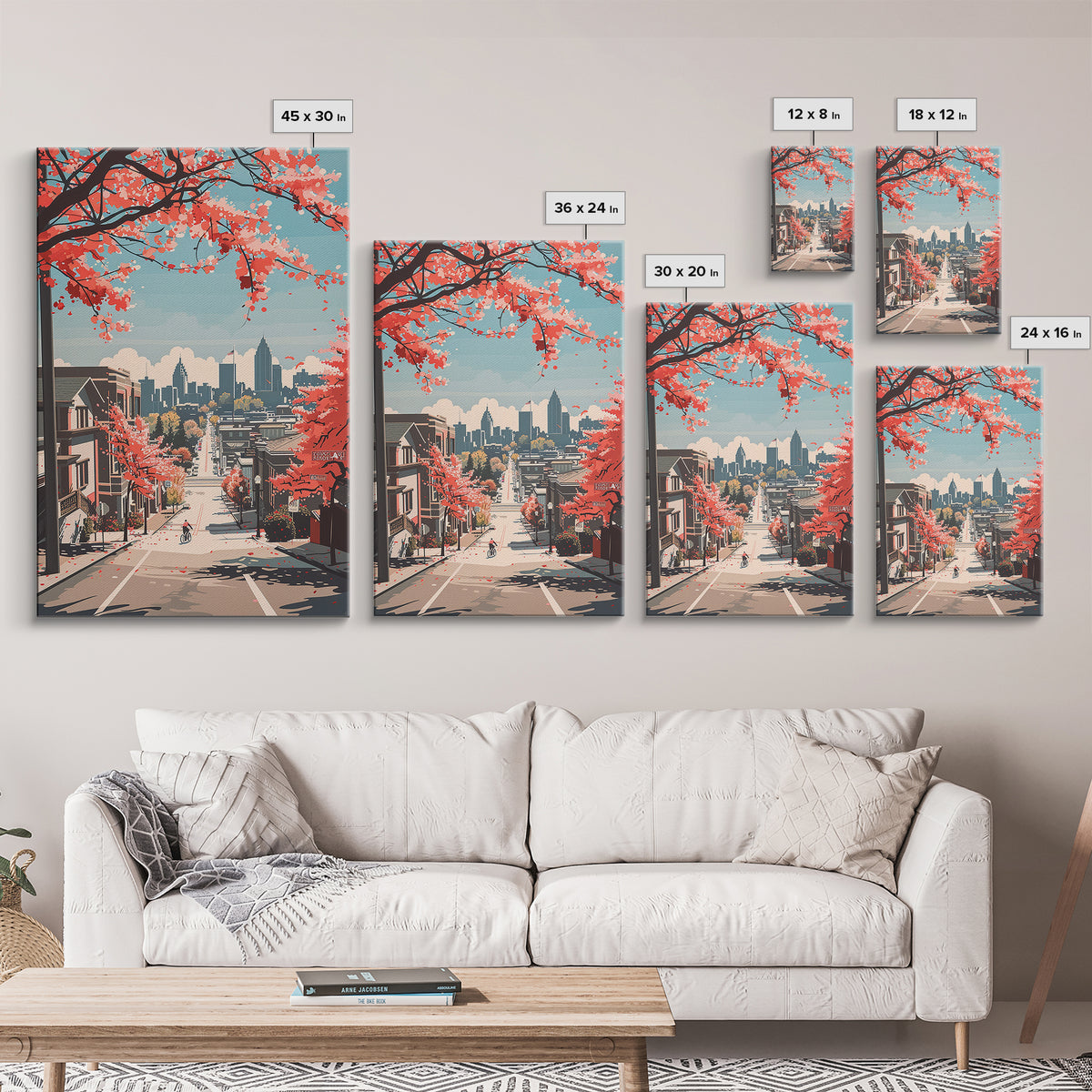 Sandy Springs Travel Poster, Framed Canvas Print, Travel Wall Art, City Wall Art, Mid Century Wall Art, Modern Wall Decor, Art Print