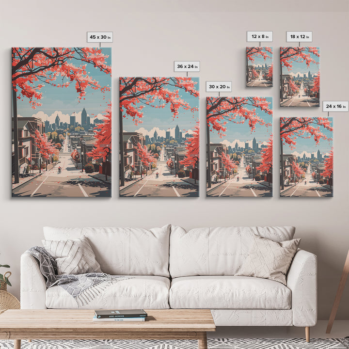 Sandy Springs Travel Poster, Framed Canvas Print, Travel Wall Art, City Wall Art, Mid Century Wall Art, Modern Wall Decor, Art Print