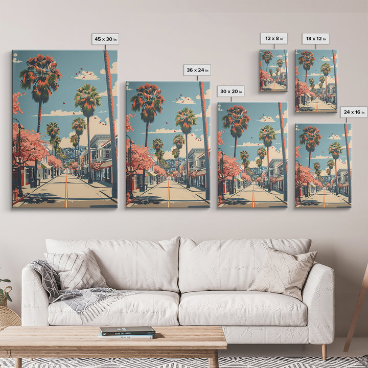 Santa Maria Travel Poster, Canvas Print, City Art Print, Travel Wall Art, Living Room Wall Art, Fine Art Print, Mid Century Wall Art
