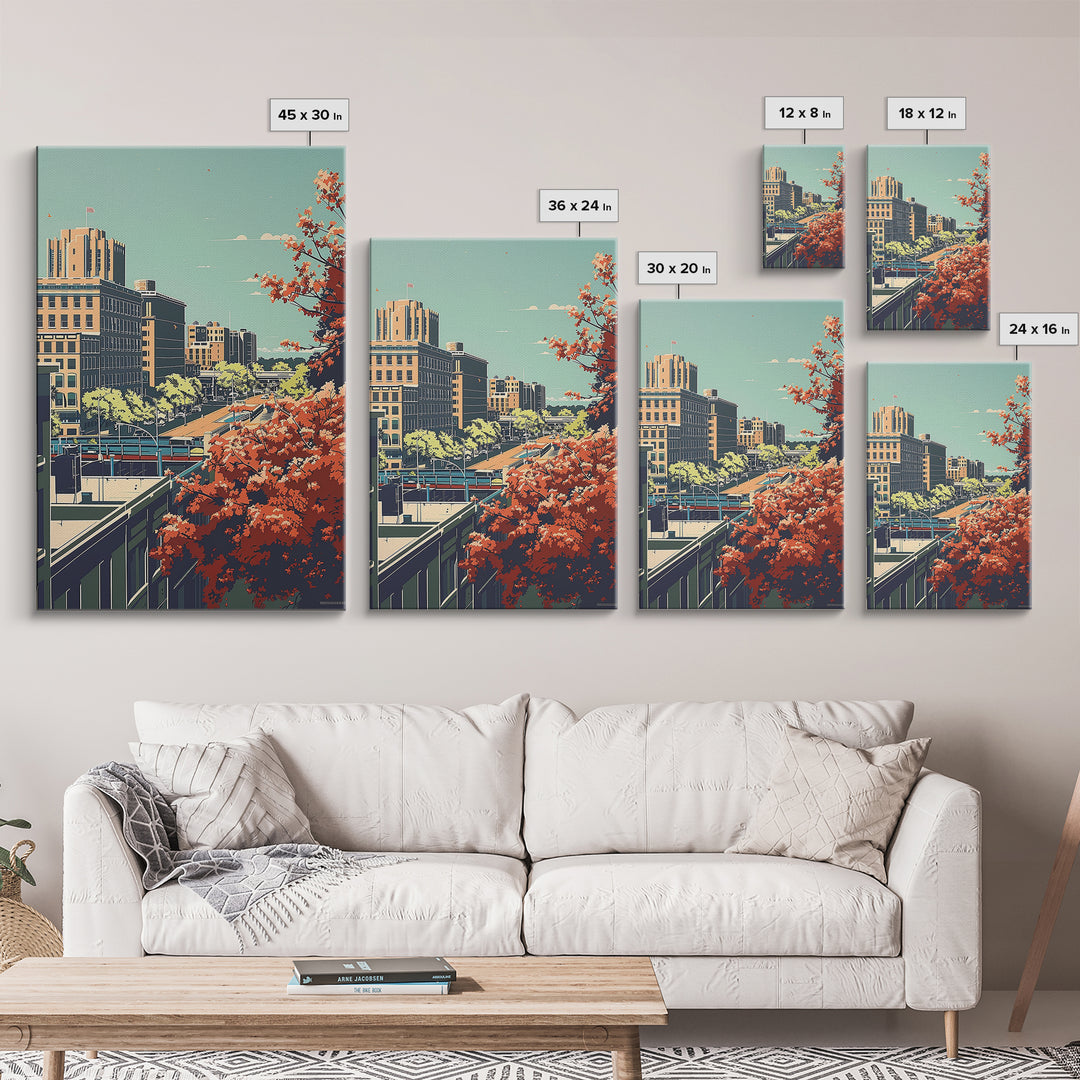 Shreveport Travel Poster, Canvas Print, City Travel Poster, Vintage City Poster, Mid Century Wall Art, City Art Print, Landscape Art