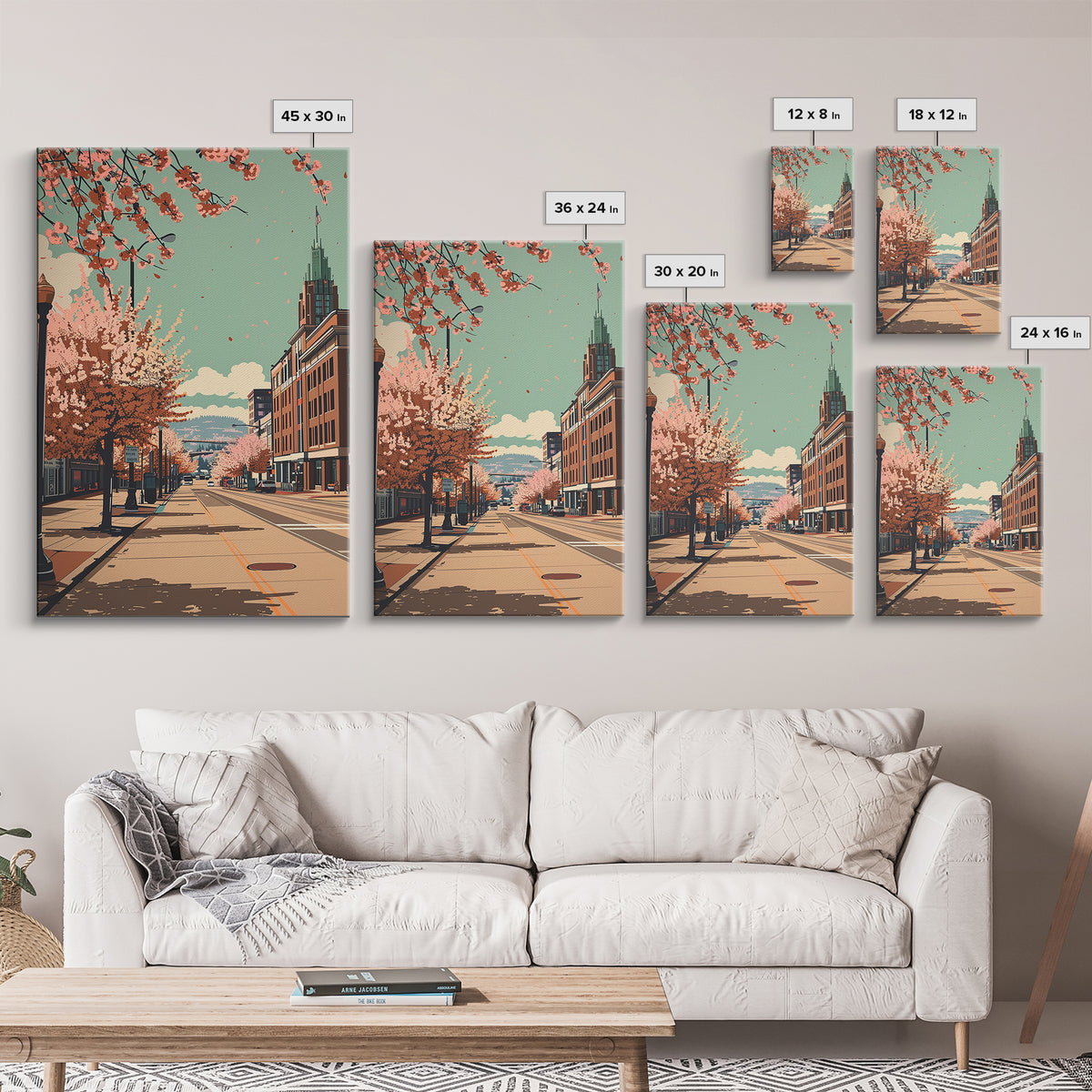 Spokane Travel Poster, Framed Canvas Print, City Travel Poster, Travel Wall Decor, Travel Wall Art, Modern Wall Decor, Travel Prints