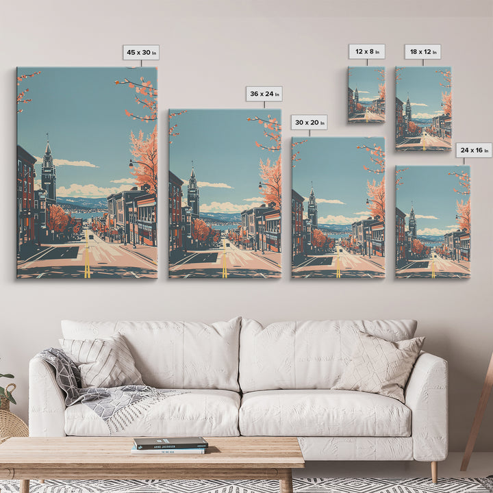 Springfield Massachusetts Travel Poster, Canvas Print, City Travel Poster, Travel Wall Decor, Retro Travel Poster, Colorful Wall Art
