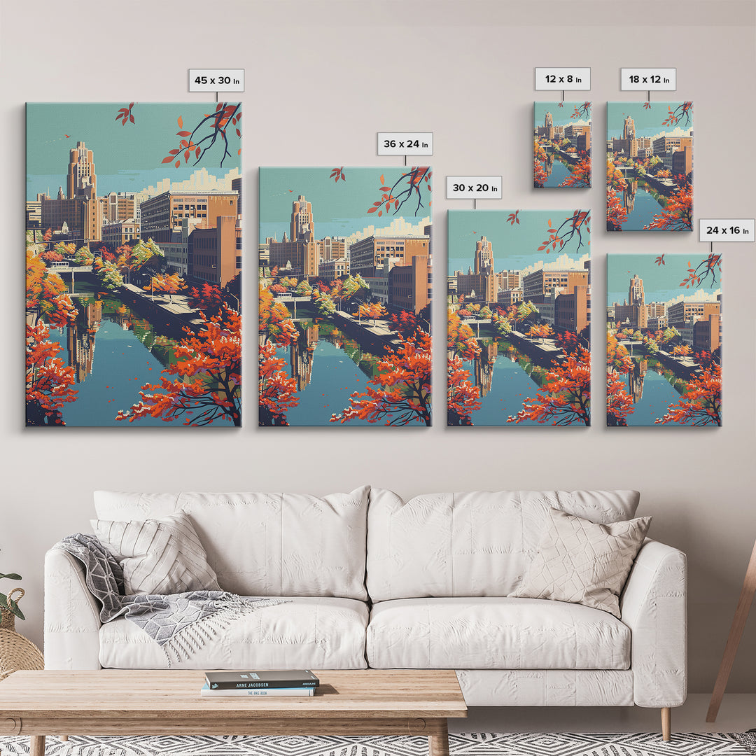 Springfield Missouri Travel Poster, Framed Canvas Print, City Travel Poster, Vintage City Poster, Poster Print, Living Room Wall Art