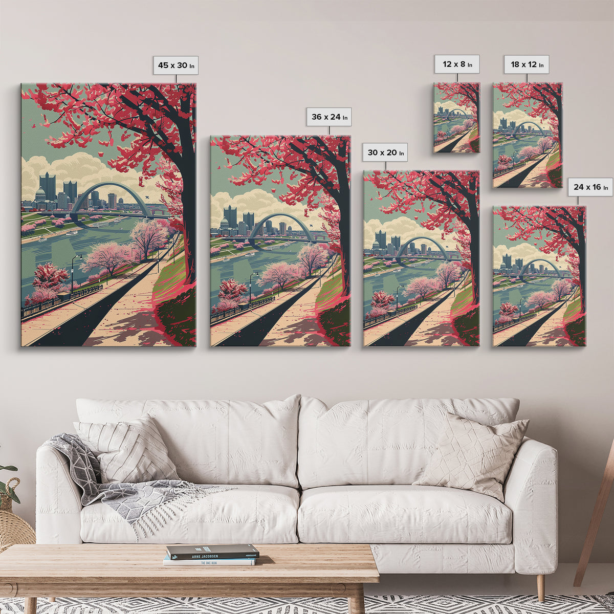 St Louis Travel Poster, Framed Canvas Print, Retro Travel Poster, City Wall Art, Wanderlust Gift, City Travel Poster, Retro Wall Art
