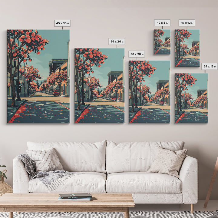 Sunnyvale Travel Poster, Canvas Print, City Travel Poster, Travel Wall Art, City Illustration, Mid Century Wall Art, Wanderlust Gift