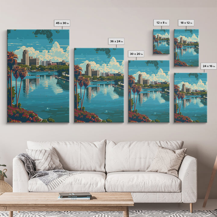 Tallahassee Travel Poster, Framed Canvas Print, Retro Travel Poster, City Wall Art, Travel Decor, Home Office Decor, Travel Wall Art
