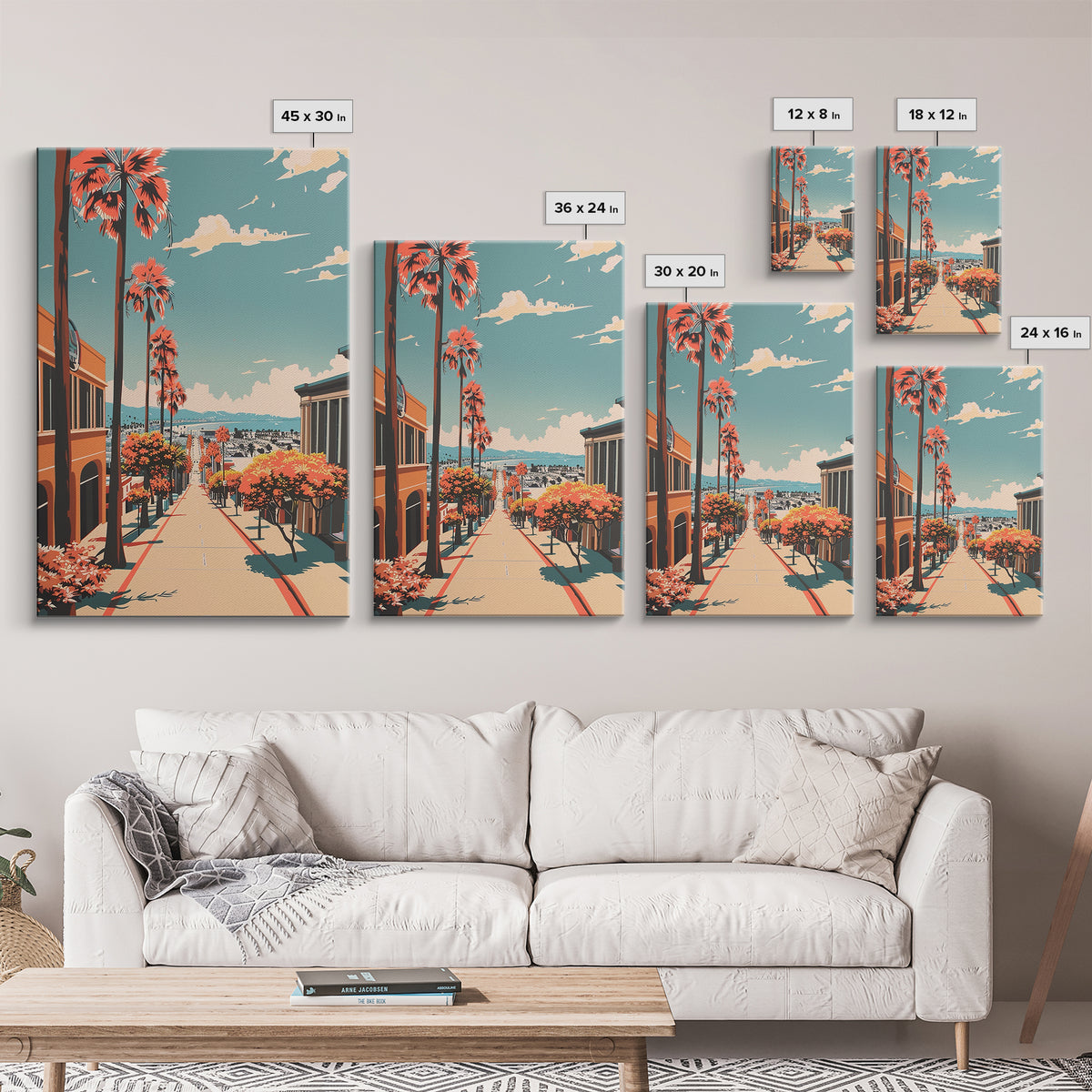 Torrance Travel Poster, Framed Canvas Print, City Travel Poster, Vintage City Poster, Vintage Travel, Retro Wall Art, Vintage Poster