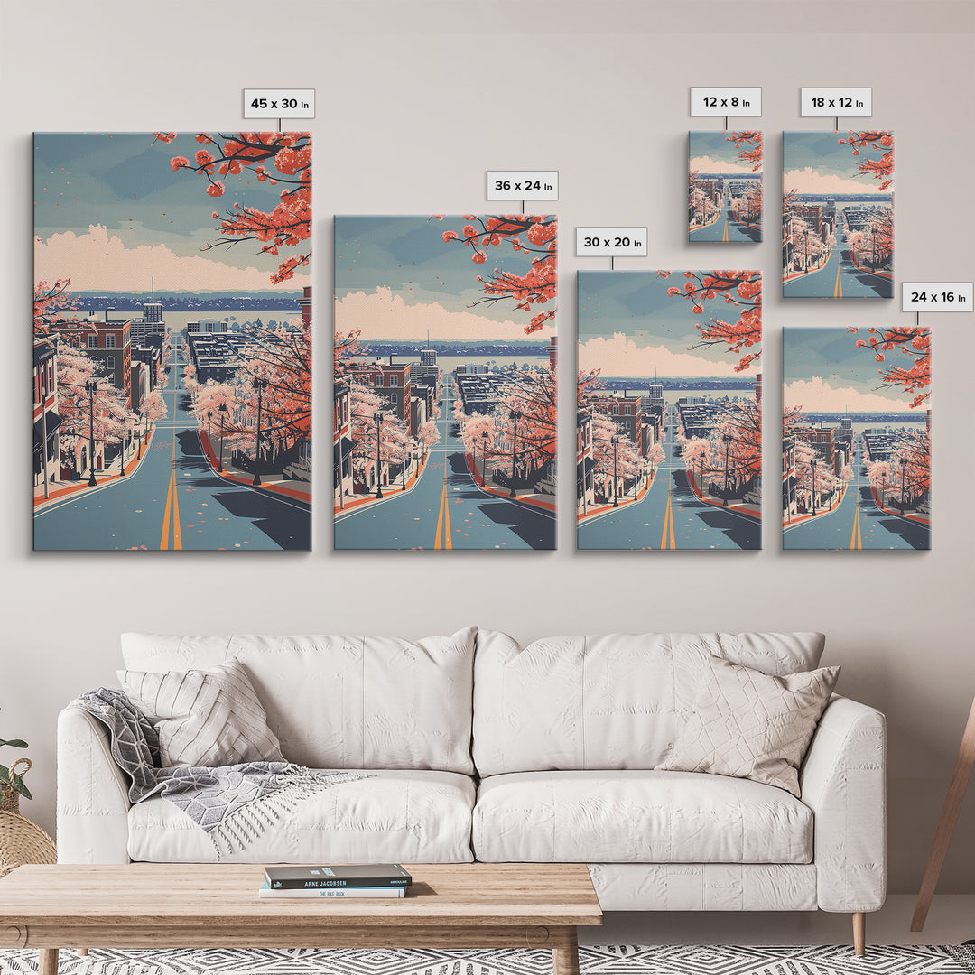 Tuscaloosa Travel Poster, Framed Canvas Print, Retro Wall Art, Travel Print, Vintage Travel, Vintage City Poster, City Travel Poster