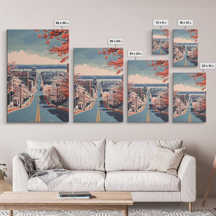 Tuscaloosa Travel Poster, Framed Canvas Print, Retro Wall Art, Travel Print, Vintage Travel, Vintage City Poster, City Travel Poster