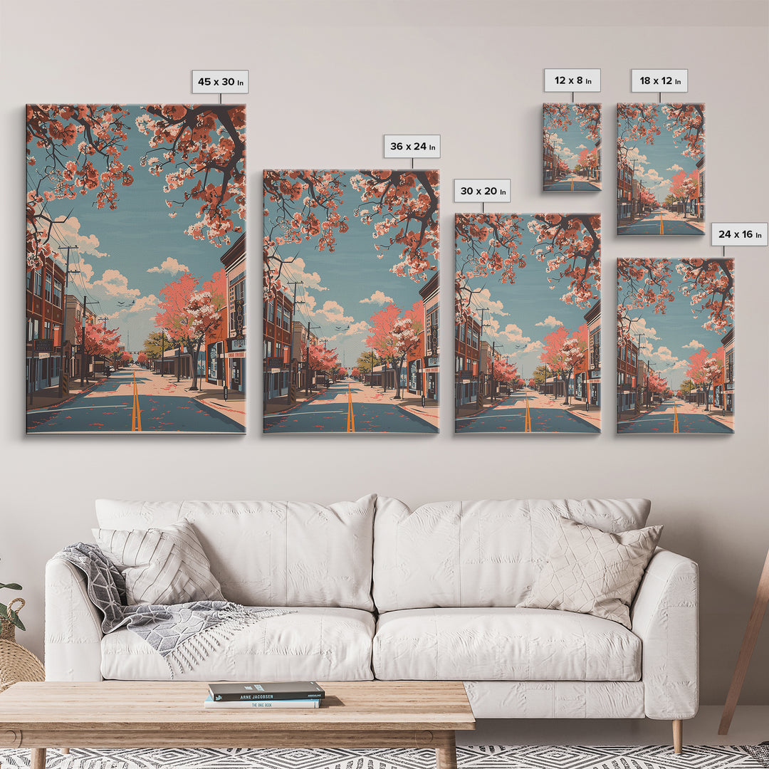 Tyler Travel Poster, Framed Canvas Print, City Travel Poster, Travel Wall Decor, City Illustration, Modern Wall Decor, City Wall Art
