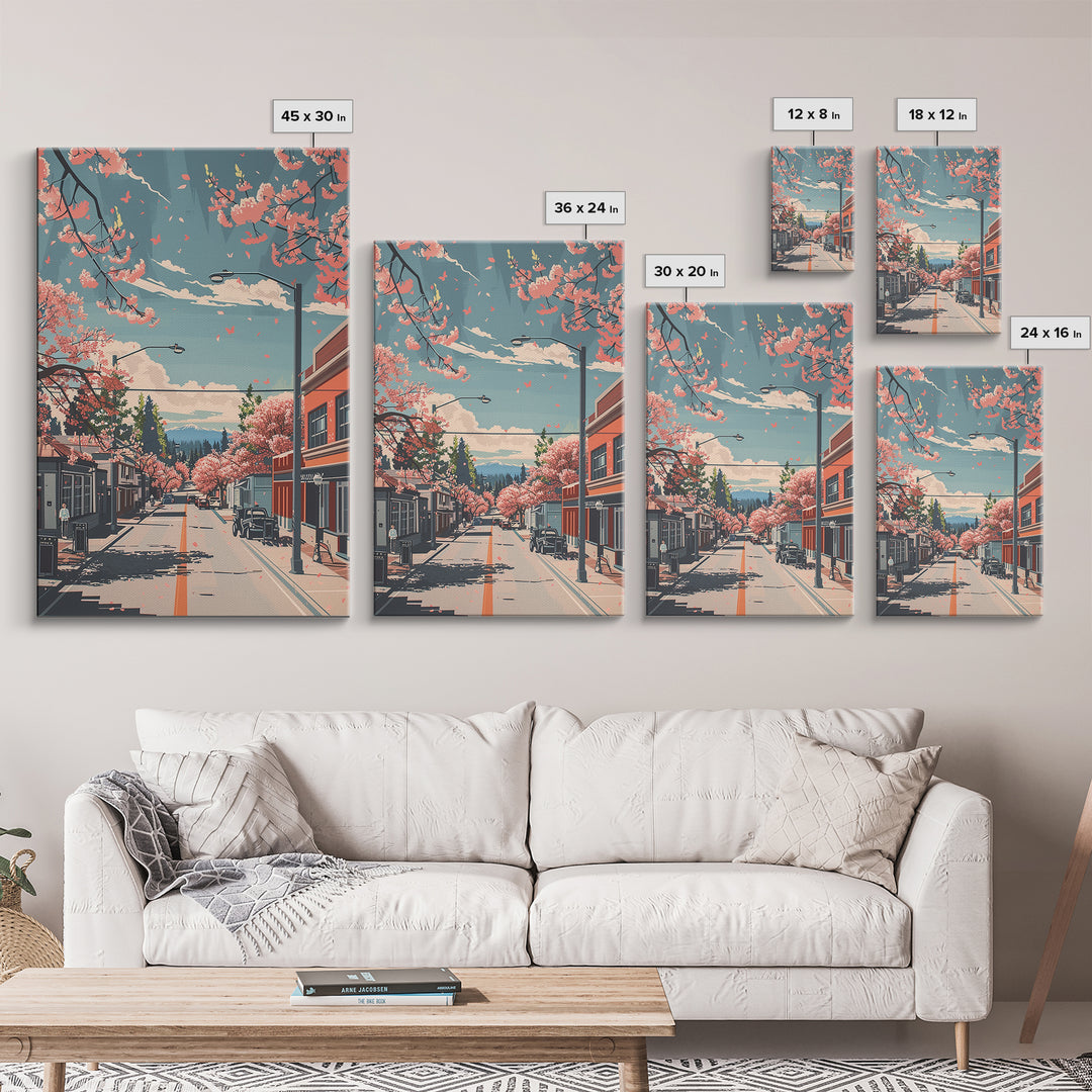Vacaville Travel Poster, Framed Canvas Print, Retro Travel Poster, City Wall Art, City Illustration, Colorful Wall Art, Poster Print