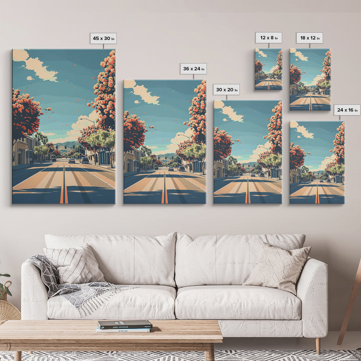 Visalia Travel Poster, Framed Canvas Print, Travel Wall Decor, Minimalist Poster, Retro Travel Poster, Retro Wall Art, Travel Prints