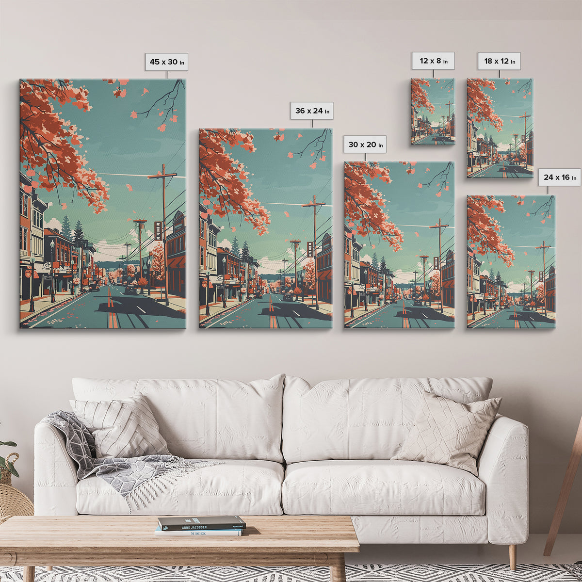Warren Travel Poster, Framed Canvas Print, City Travel Poster, Travel Wall Art, Modern Wall Decor, City Wall Art, Retro Travel Print