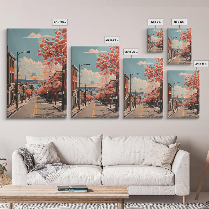 Waterbury Travel Poster, Canvas Print, Travel Wall Decor, Minimalist Poster, Home Office Decor, Fine Art Print, Living Room Wall Art