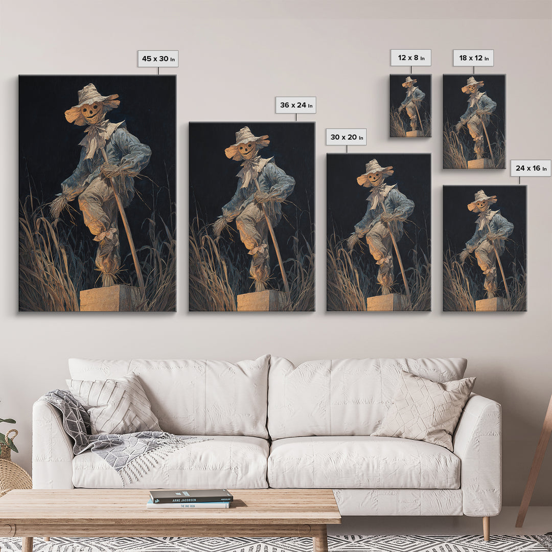 The Living Scarecrow, Dark Renaissance Art, Vertical Wall Art, Gothic Horror Wall Art, Canvas Print, Halloween Wall Art