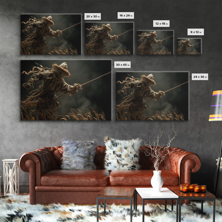 The Living Scarecrow, Baroque Witchcraft Art, Landscape Wall Art, Dark Fantasy Wall Art, Canvas Print, Halloween Wall Art