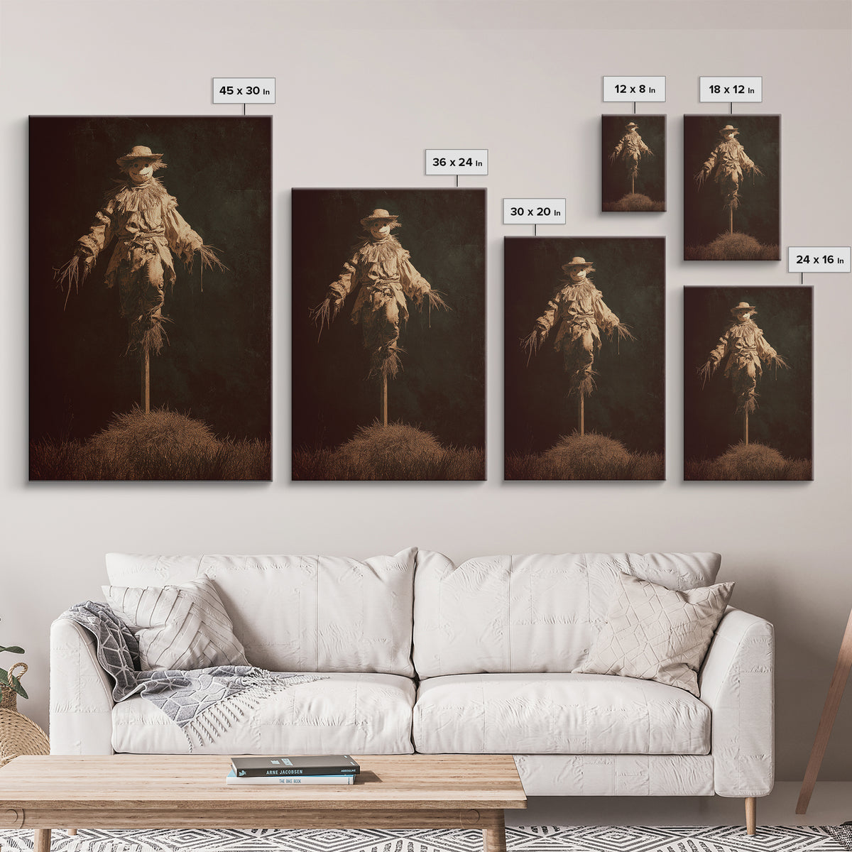 The Living Scarecrow, Decadent Gothic Art, Vertical Wall Art, Macabre Wall Art, Canvas Print, Halloween Wall Art, Statement Wall Art