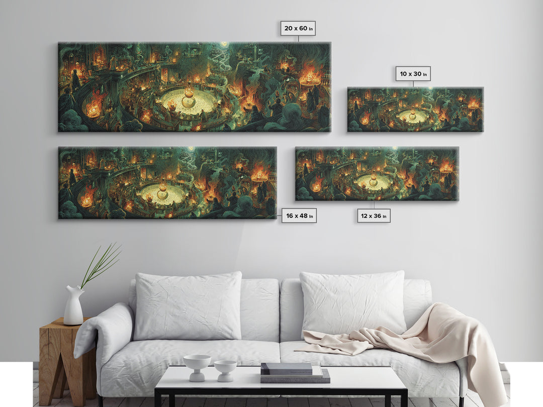 The Mad Alchemist, Apocalyptic Romantic Art, Extra Wide Wall Art, Dark Fantasy Wall Art, Canvas Print, Halloween Wall Art, Halloween Decor