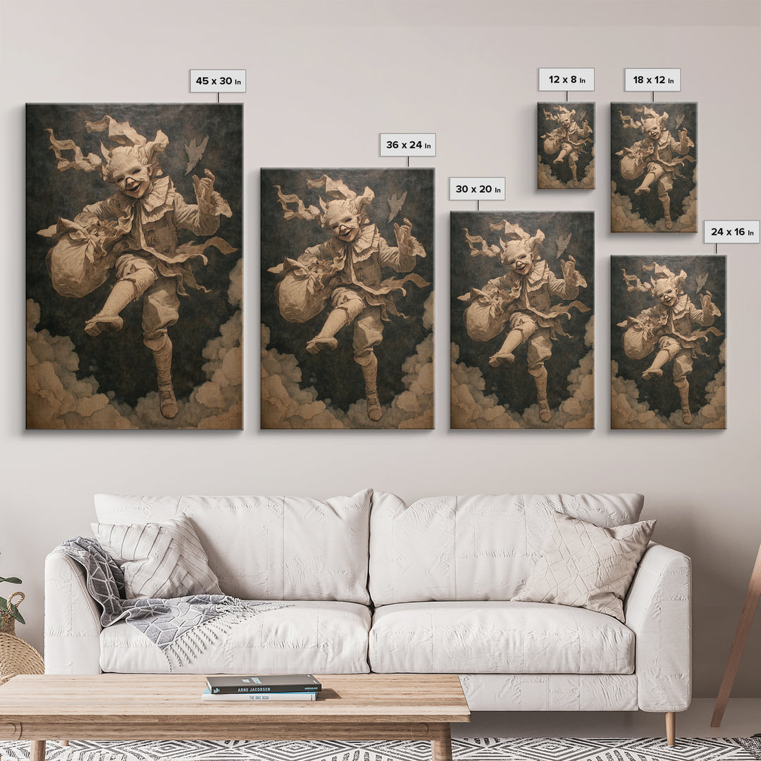 The Masked Candy Collector, Gothic Nightmare Art, Vertical Wall Art, Gothic Horror Wall Art, Canvas Print, Halloween Wall Art