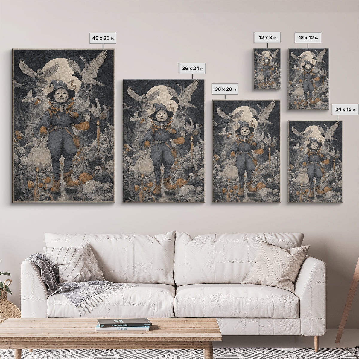The Masked Candy Collector, Expressionist Gothic Art, Vertical Wall Art, Dark Fantasy Wall Art, Canvas Print, Halloween Wall Art