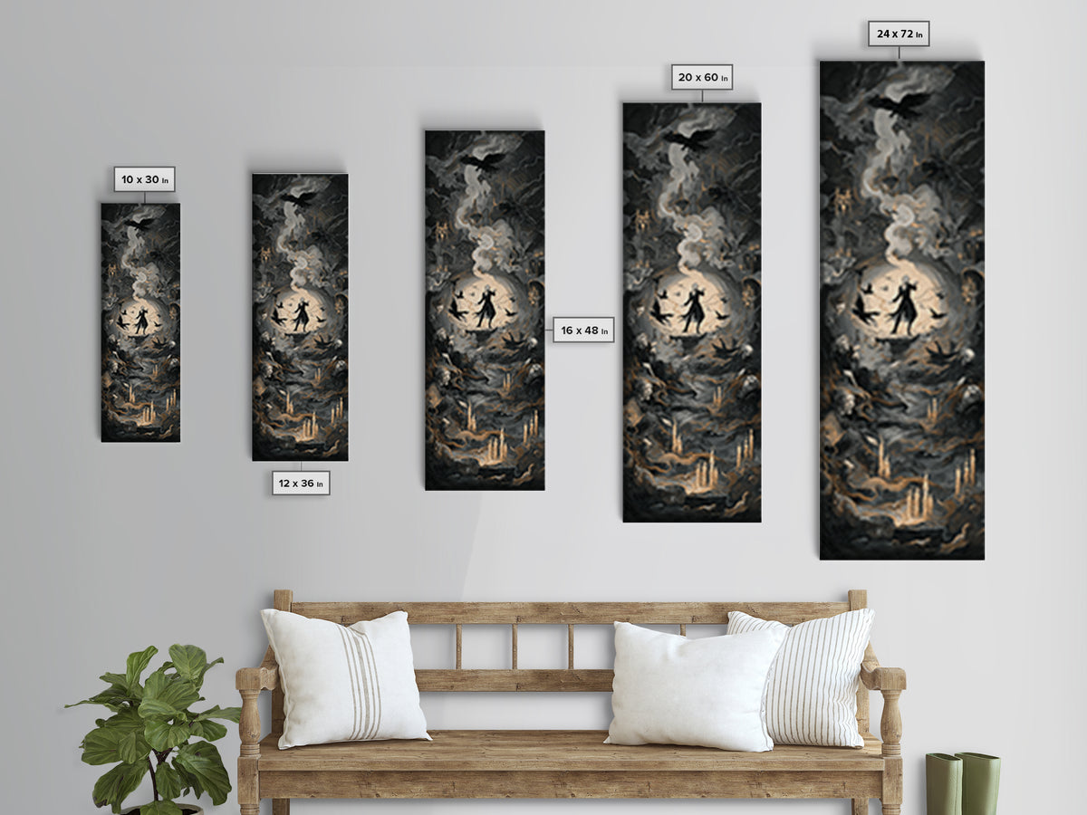 The Banshee Singer, Gothic Nightmare Art, Tall Narrow Wall Art, Gothic Horror Wall Art, Canvas Print, Halloween Wall Art