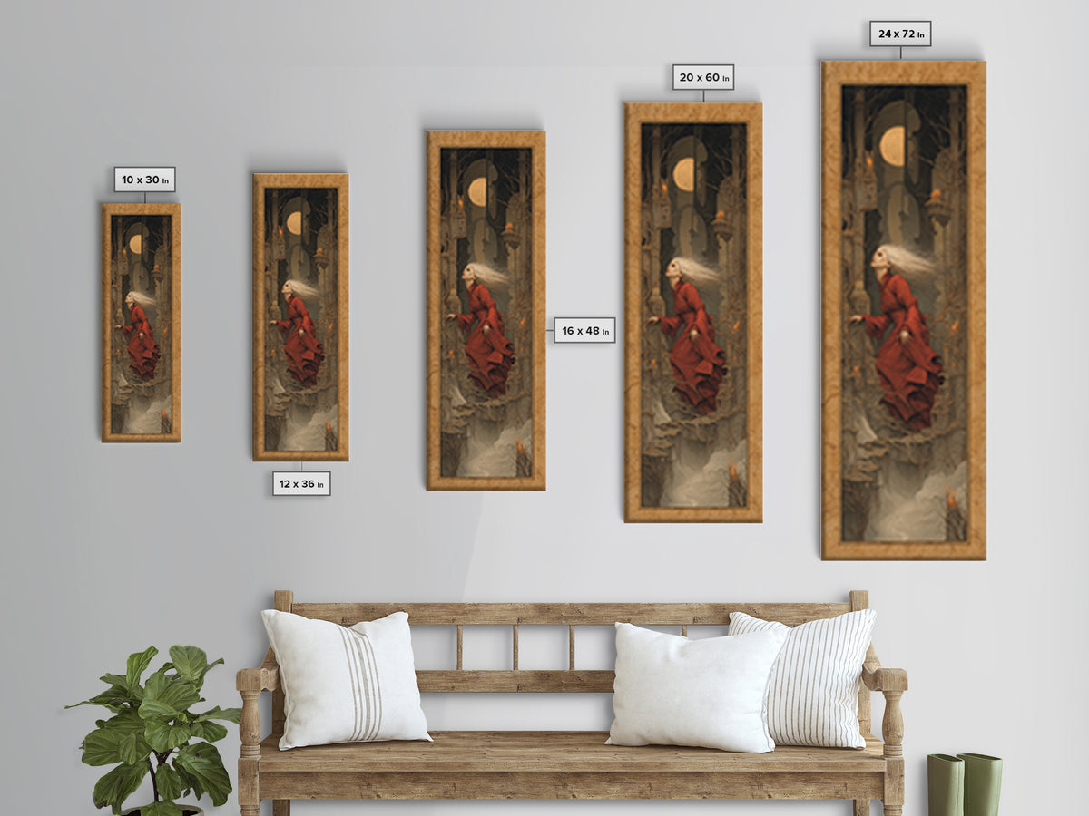 The Banshee Singer, Surreal Apocalyptic Art, Tall Narrow Wall Art, Gothic Horror Wall Art, Canvas Print, Halloween Wall Art