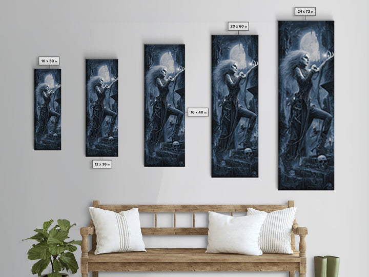 The Banshee Singer, Biomechanical Horror Art, Tall Narrow Wall Art, Macabre Wall Art, Canvas Print, Halloween Wall Art, Gothic Home Decor