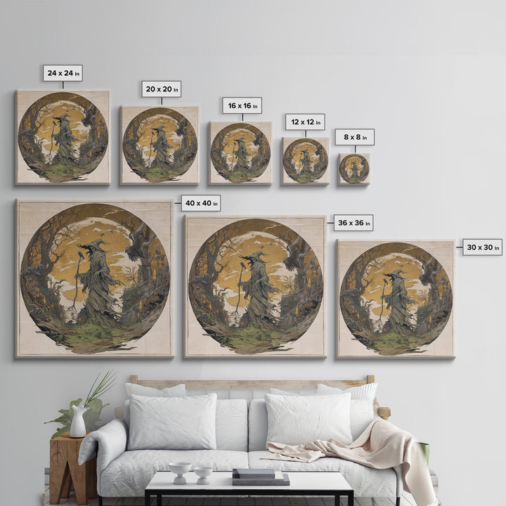 The Tattered Wraith, Gothic Storybook Art, Square Wall Art, Macabre Wall Art, Canvas Print, Halloween Wall Art, Statement Wall Art