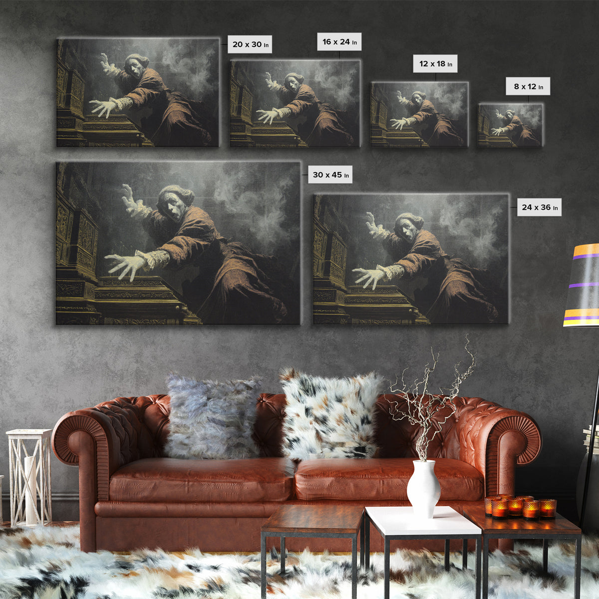 The Phantom Organist, Symbolist Gothic Landscape, Landscape Wall Art, Macabre Wall Art, Canvas Print, Halloween Wall Art