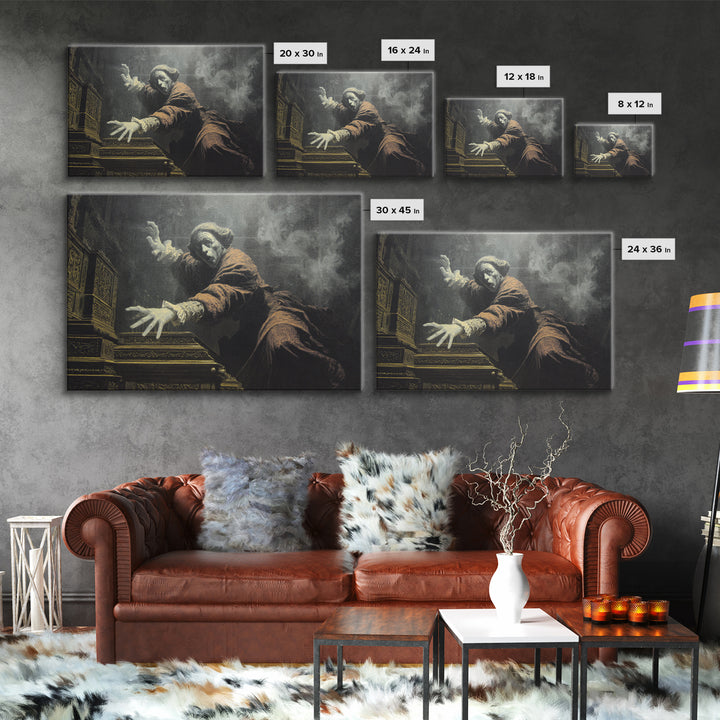 The Phantom Organist, Symbolist Gothic Landscape, Landscape Wall Art, Macabre Wall Art, Canvas Print, Halloween Wall Art