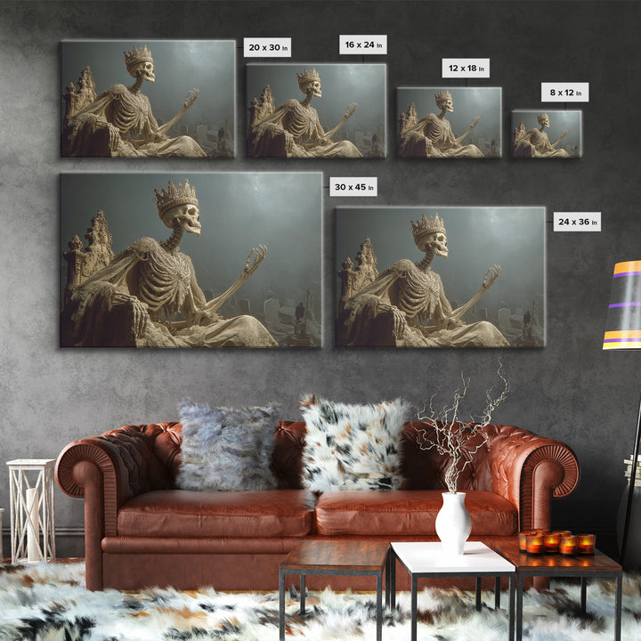 The Bone Queen, Romantic Gothic Landscape, Landscape Wall Art, Gothic Horror Wall Art, Canvas Print, Halloween Wall Art