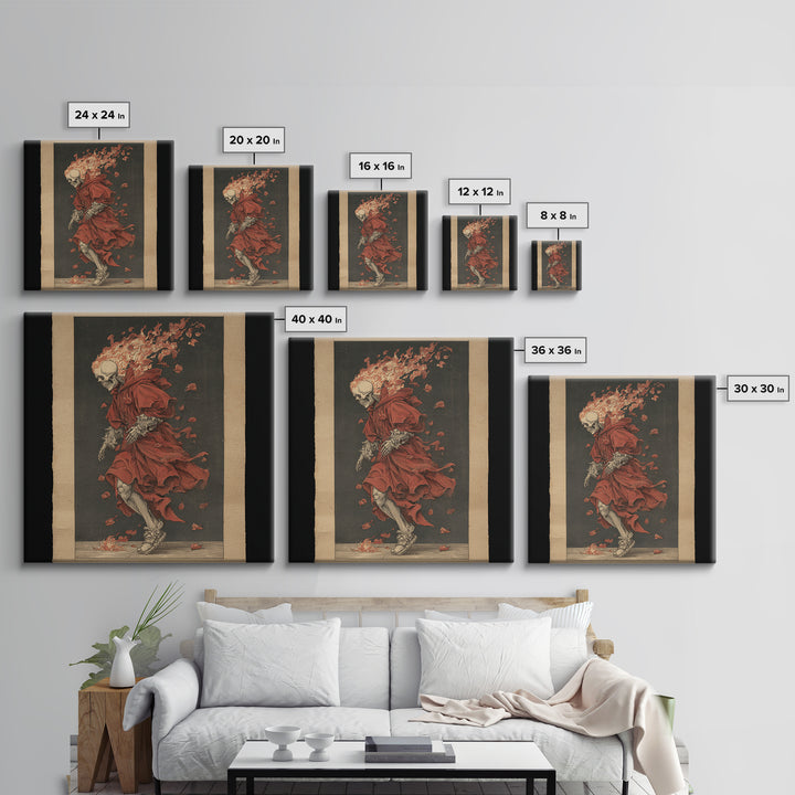 The Candlewax Man, Danse Macabre Art, Square Wall Art, Dark Halloween Decor, Framed Canvas Print, Halloween Wall Art