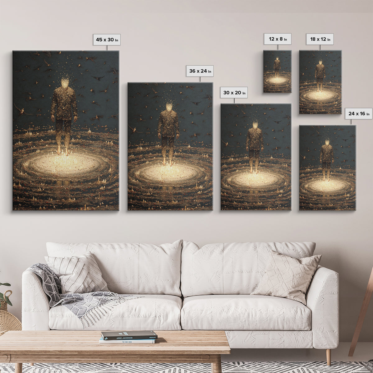 The Candlewax Man, Dark Romantic Horror Art, Vertical Wall Art, Macabre Wall Art, Framed Canvas Print, Halloween Wall Art