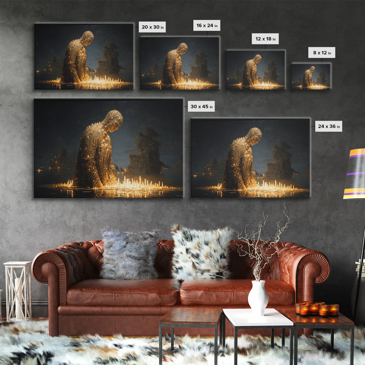 The Candlewax Man, Symbolist Gothic Landscape, Landscape Wall Art, Gothic Horror Wall Art, Canvas Print, Halloween Wall Art