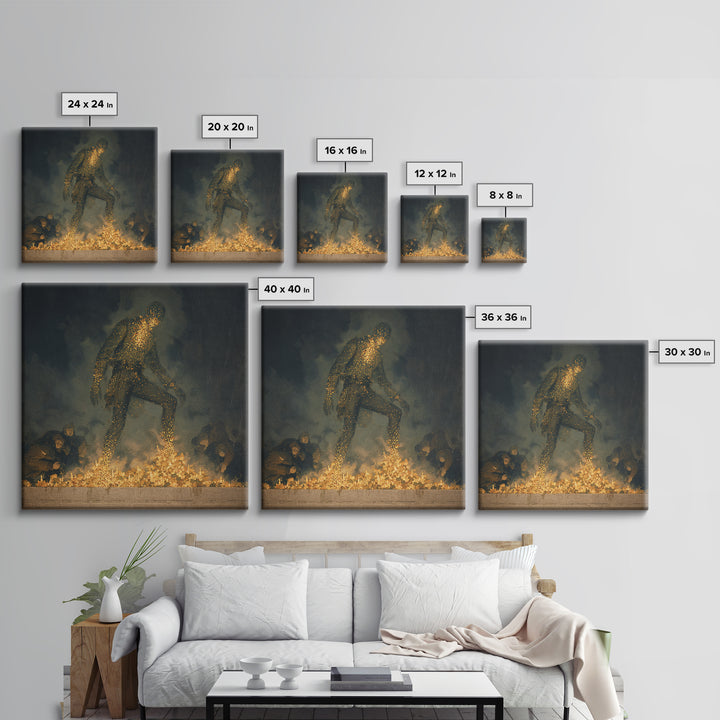 The Candlewax Man, Dark Symbolist Art, Square Wall Art, Macabre Wall Art, Canvas Print, Halloween Wall Art, Halloween Decor