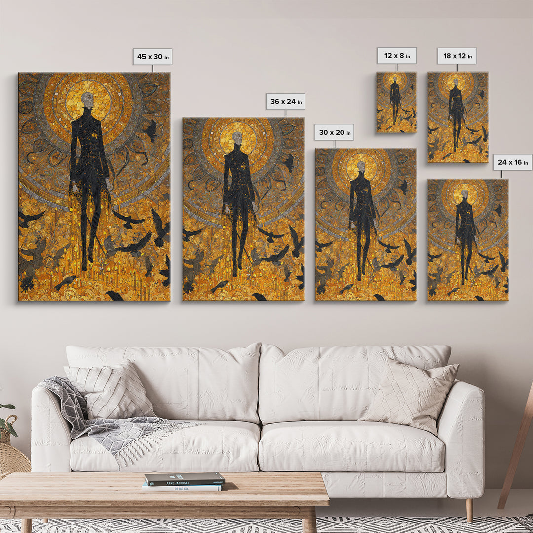 The Candlewax Man, Stained Glass Gothic Art, Vertical Wall Art, Gothic Horror Wall Art, Canvas Print, Halloween Wall Art, Halloween Decor