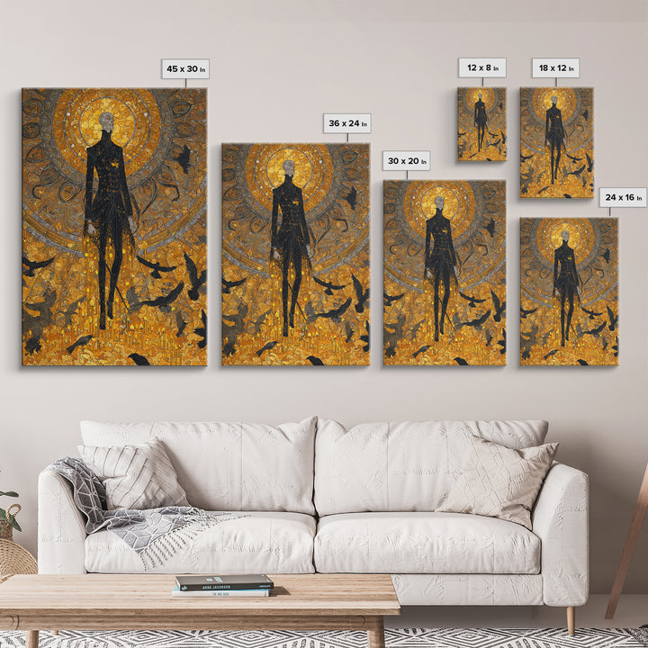 The Candlewax Man, Stained Glass Gothic Art, Vertical Wall Art, Gothic Horror Wall Art, Canvas Print, Halloween Wall Art, Halloween Decor