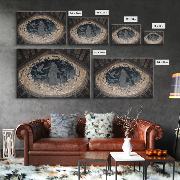 The Attic Whisperer, Symbolist Death Art, Landscape Wall Art, Macabre Wall Art, Canvas Print, Halloween Wall Art, Horror Wall Art
