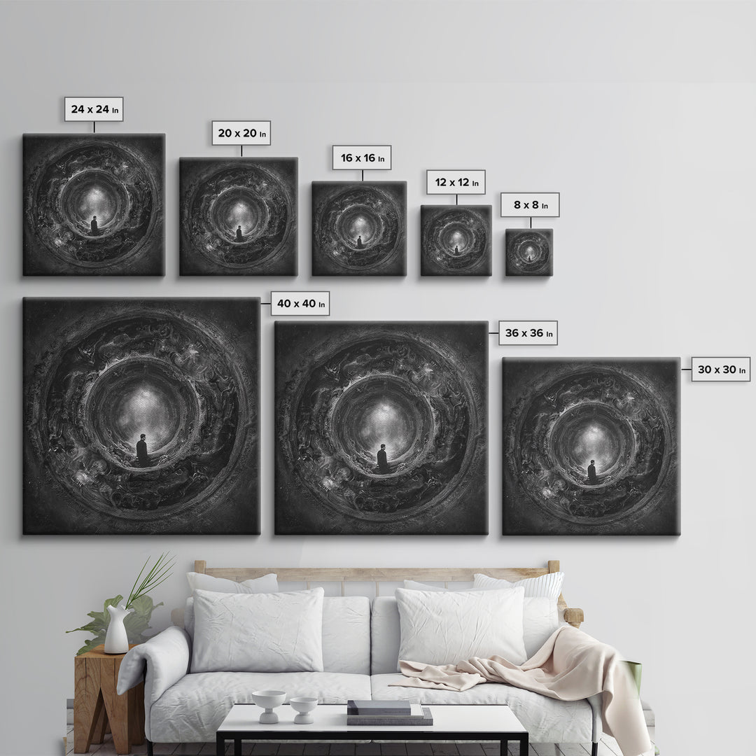 The Attic Whisperer, Biomechanical Horror Art, Square Wall Art, Dark Halloween Decor, Canvas Print, Halloween Wall Art, Statement Wall Art